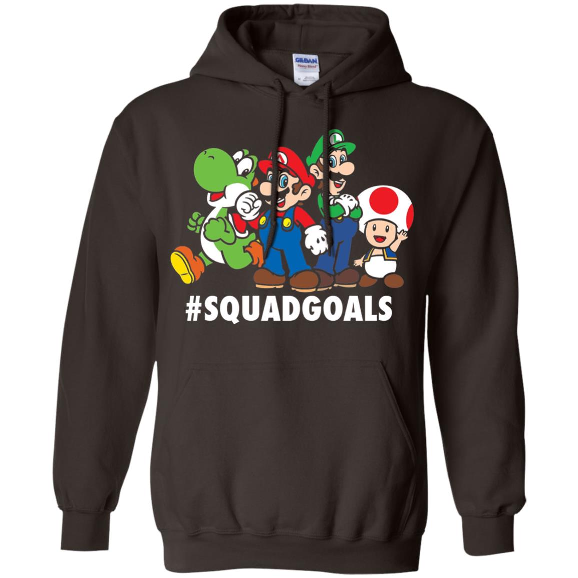 Nintendo Super Mario Luigi #squadgoals Gamer T-shirt Dark Chocolate