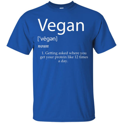 Vegan T-shirt Getting Asked Where You Get Your Protein Like 12 Times A Day Royal