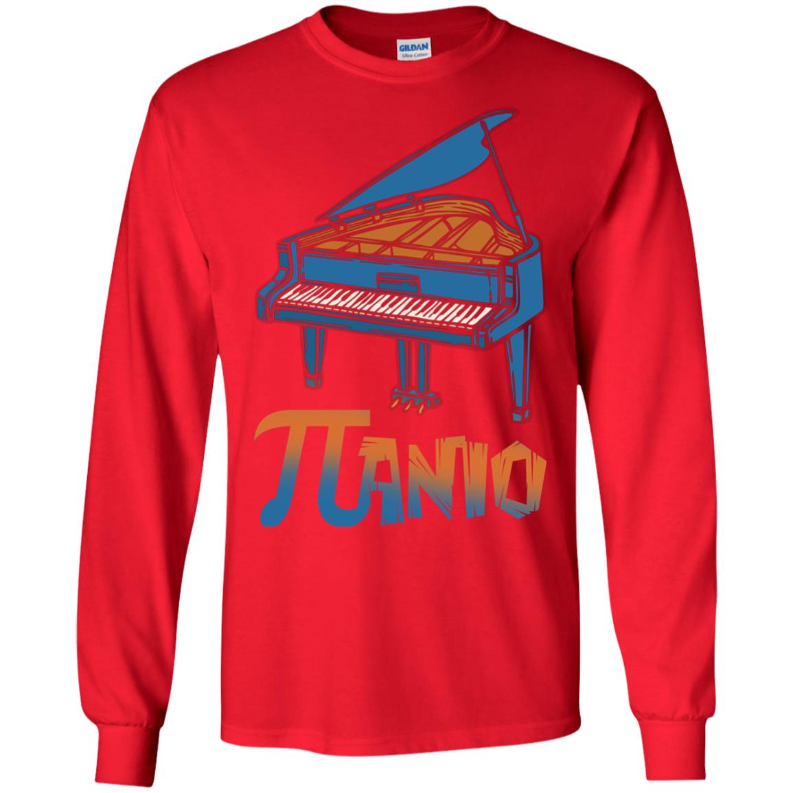 Pi Day T-shirt Funny Piano Lover Red