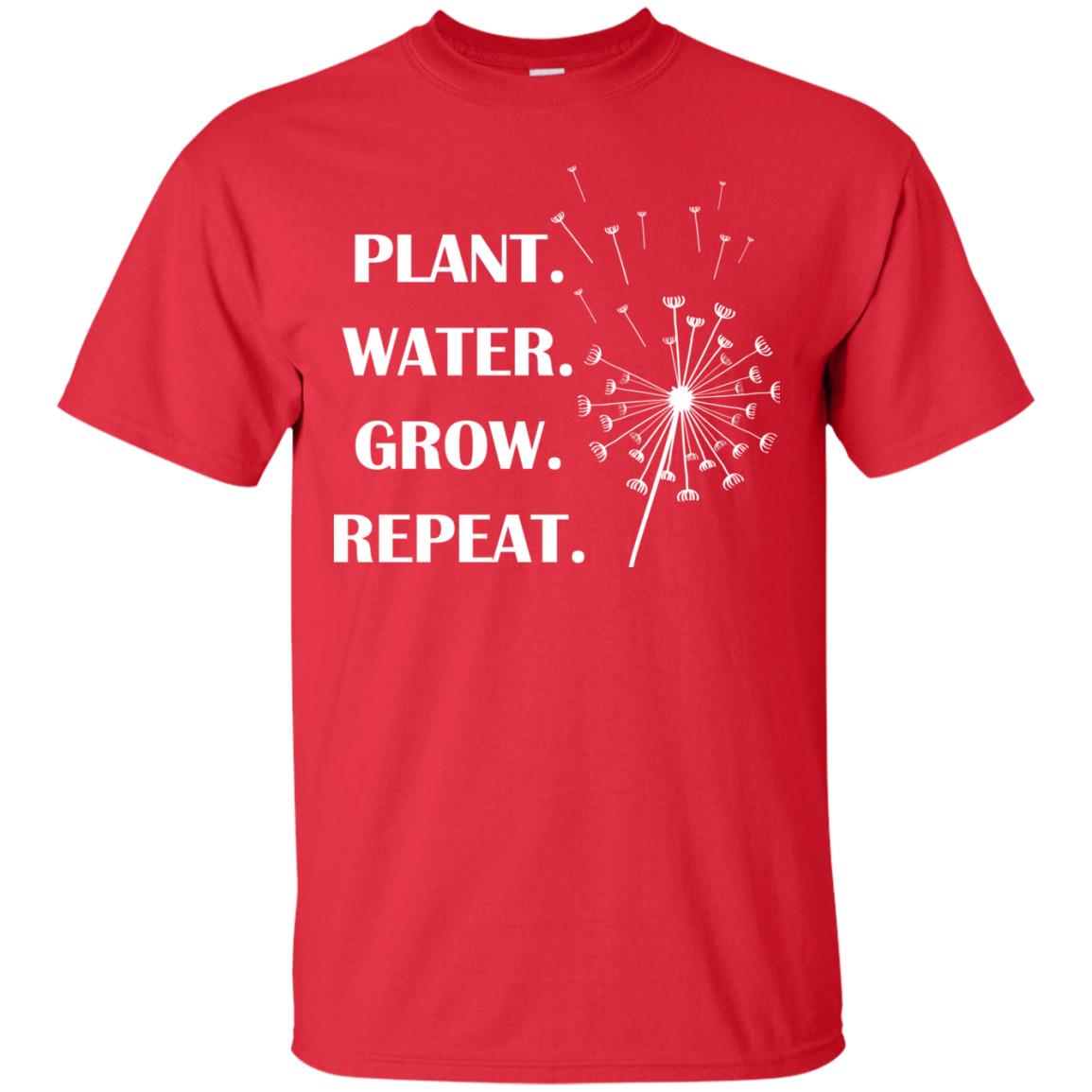 Plant Water Grow Repeat Gradener T-shirt Red
