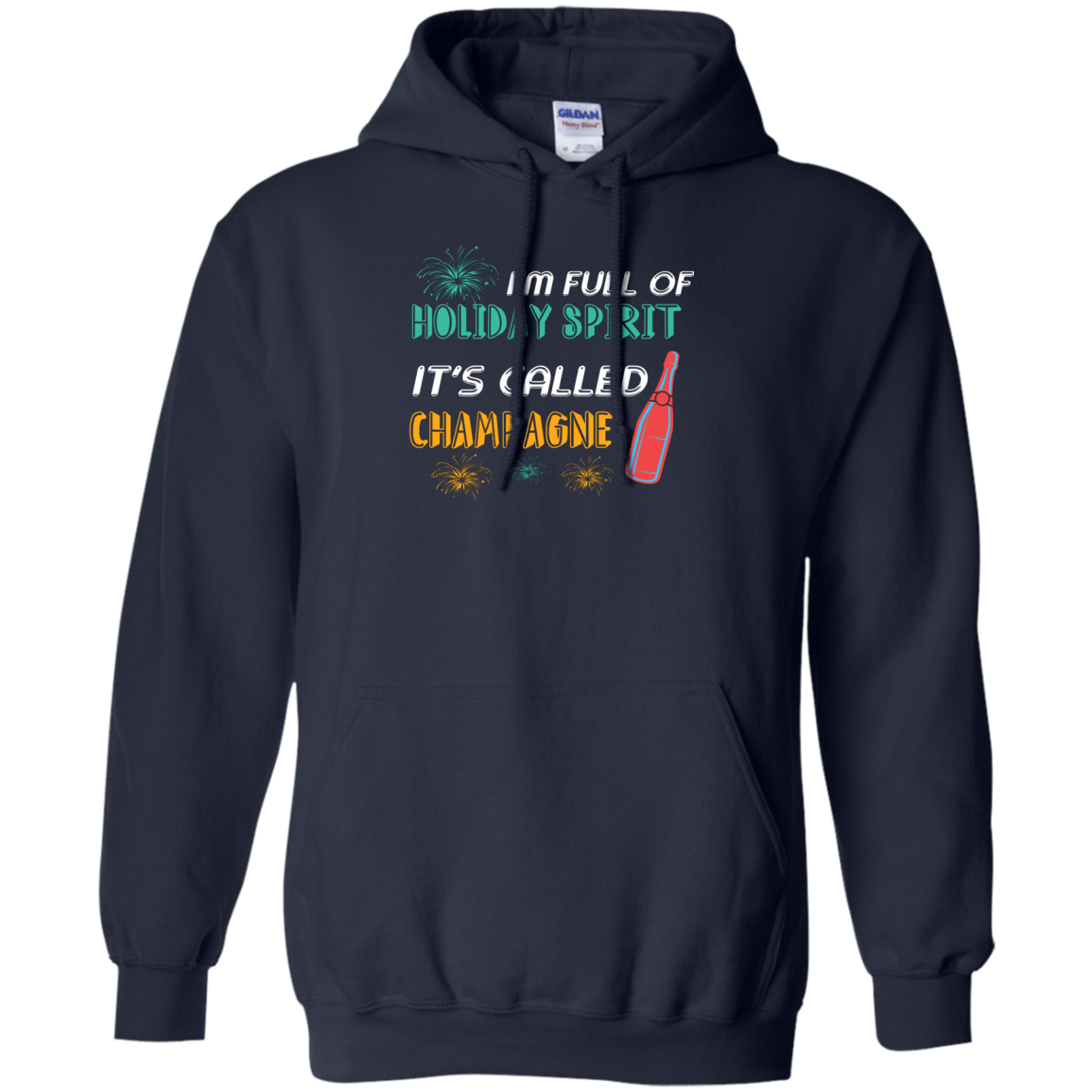 Champagne T-shirt I'm Full Of Holiday Spirit It's Called Champagne Navy