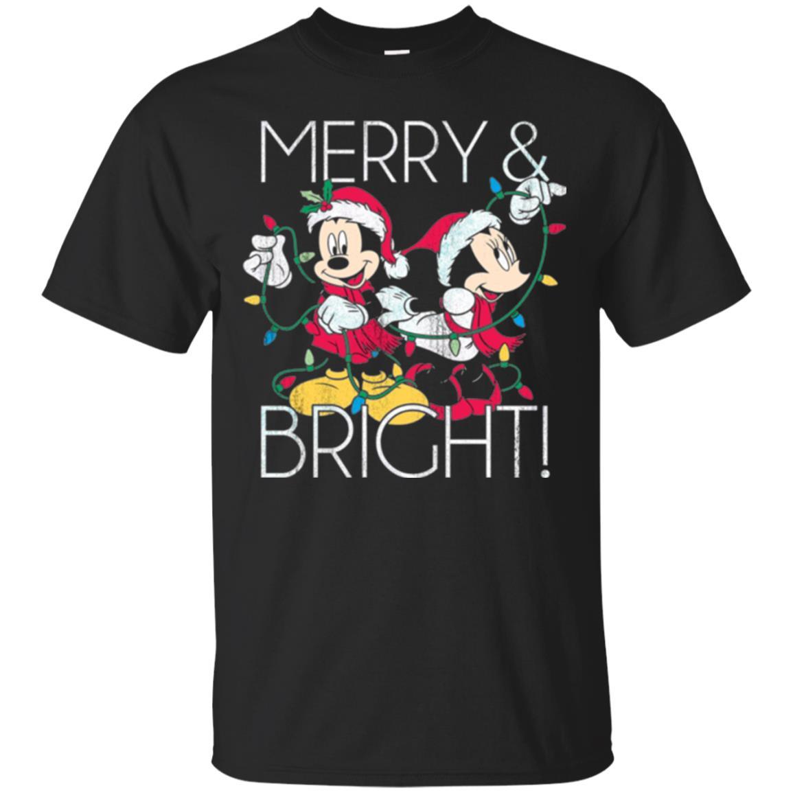 Disney Mickey Mouse T-shirt Merry And Bright Christmas Black