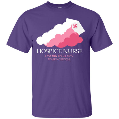 Hospice Nurse Shirt I Work In God_s Waiting Room Purple