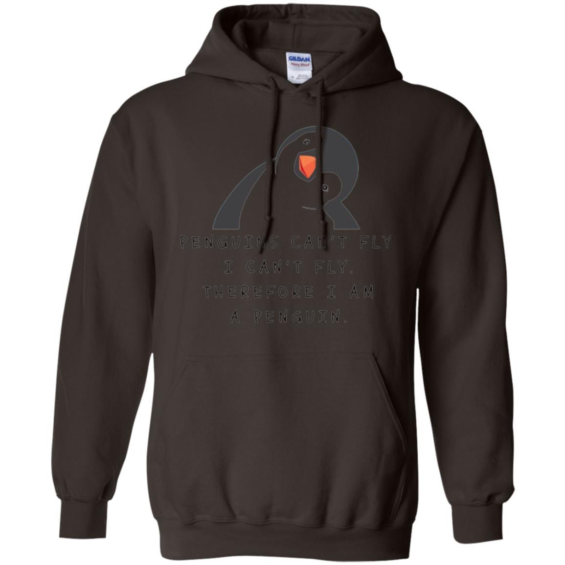Penguins T-shirt Penguins Can't Fly I Can't Fly Dark Chocolate