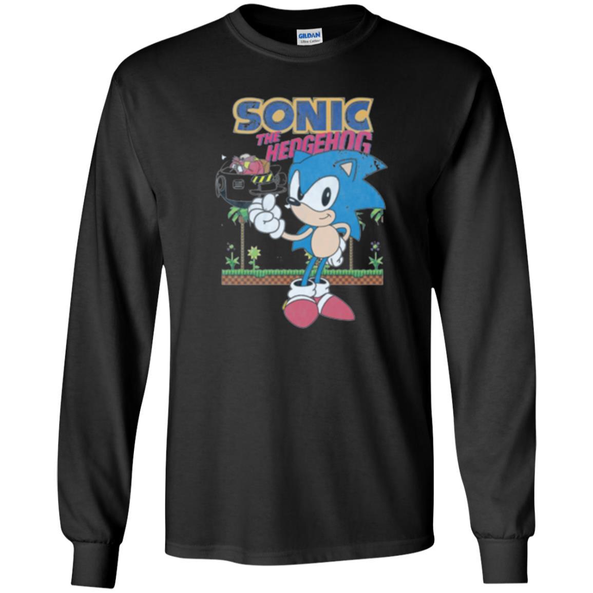 Gamer T-shirt Sega Sonic The Hedgehog Battles Dr. Eggman Robotnik Black