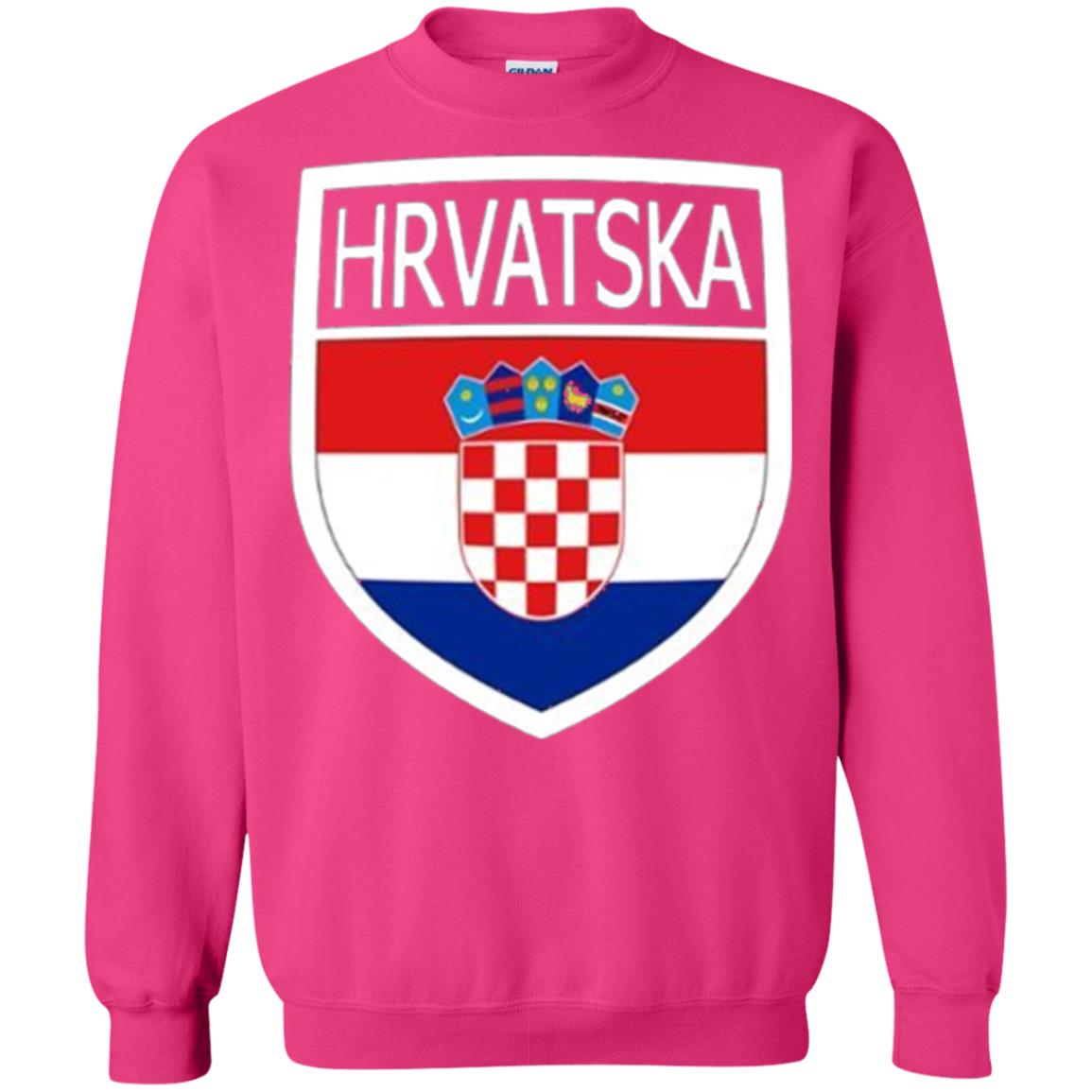 Croatia Shield T-shirt Hrvatska Patch Croatian Flag Badge Heliconia