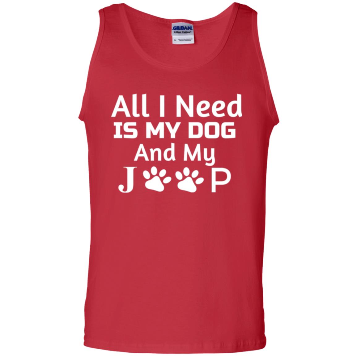 Dogs Lover T-shirt All I Need Is My Dog And My Jeep Red