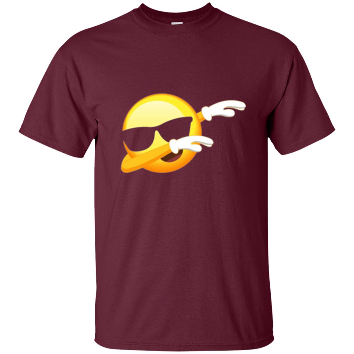 Funny Dabbing Emoji Cool Emoji Dab T-shirt Maroon