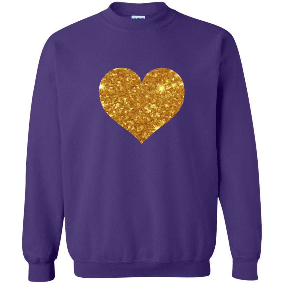 Valentine_s Day T-shirt Gold Heart Purple