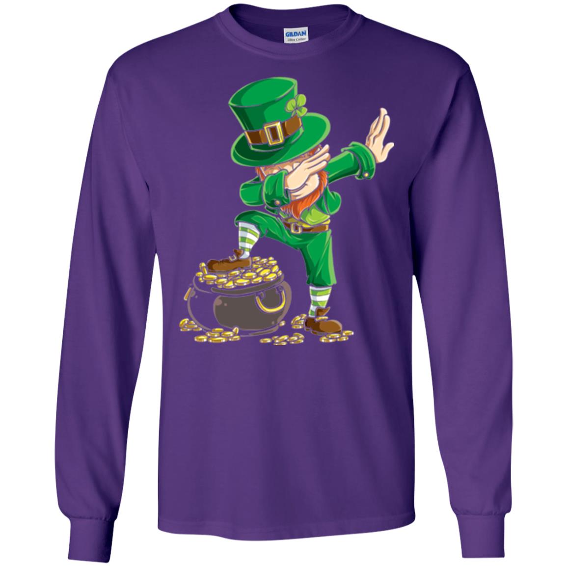 Dabbing Leprechaun Saint Patrick's Day T-shirt Purple
