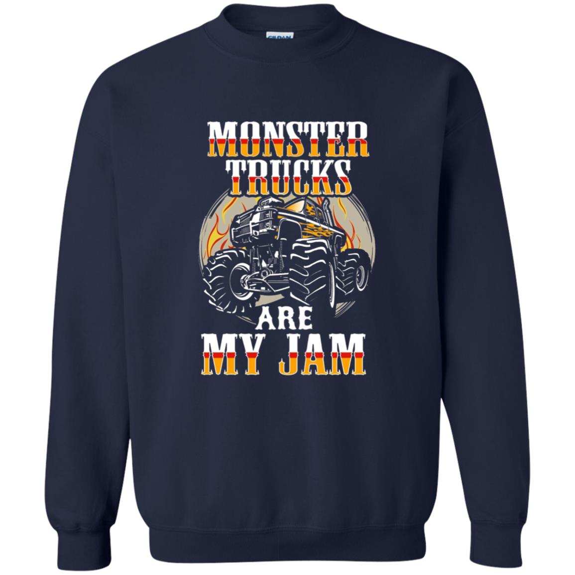 Funny Trucker T-shirt Monster Truck Are My Jam Navy