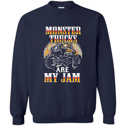 Funny Trucker T-shirt Monster Truck Are My Jam Navy