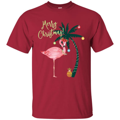Christmas T-shirt Flamingo Merry Christmas Cardinal