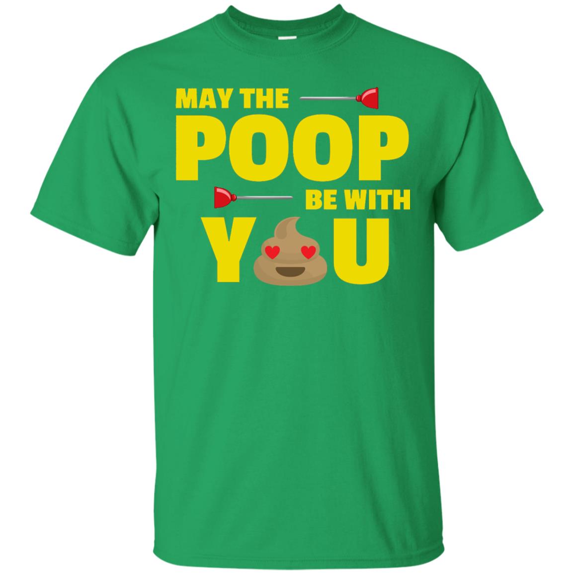 May The Poop Be With You Funny Emoji T-shirt Irish Green