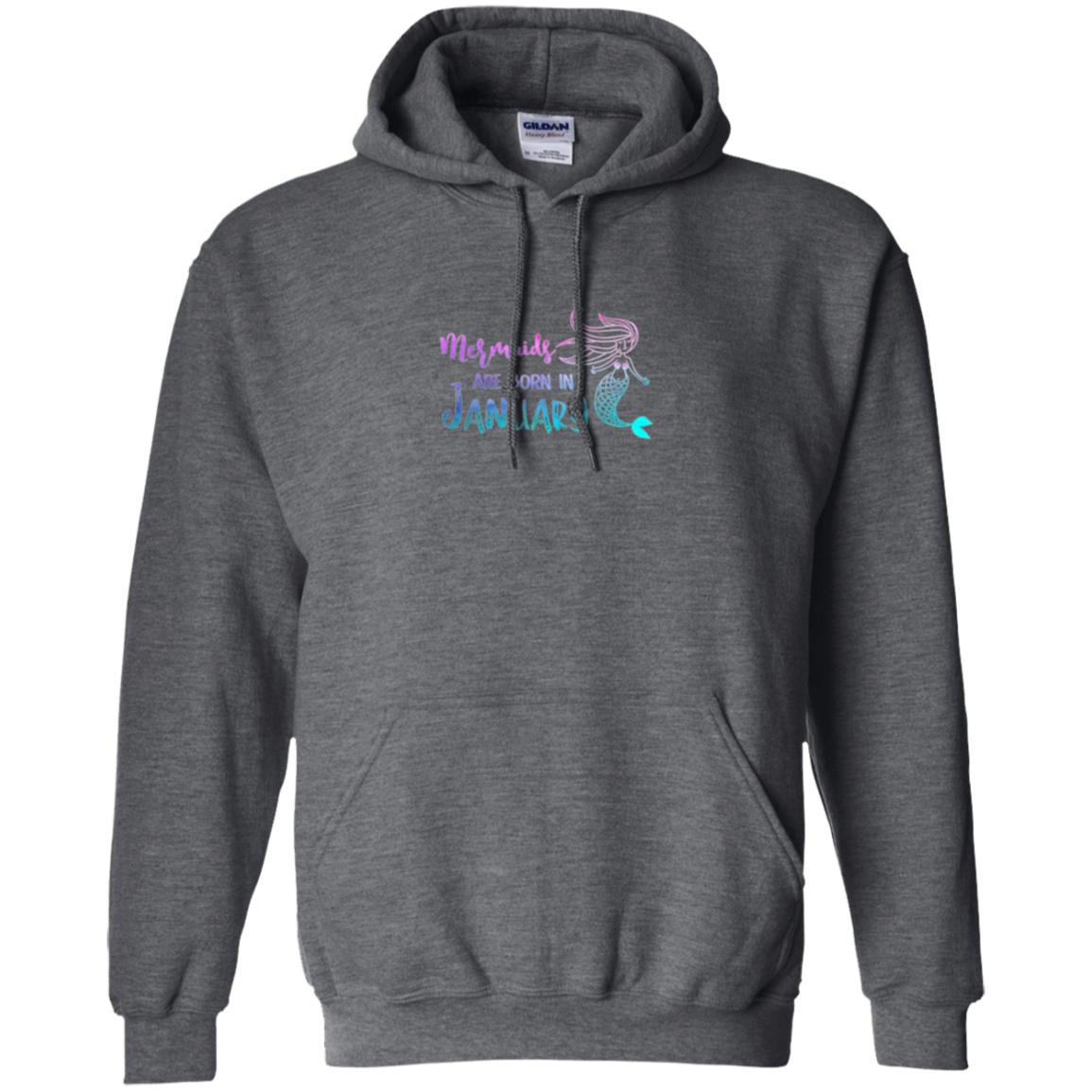 Mermaids Are Born In January Birthday T-shirt Dark Heather