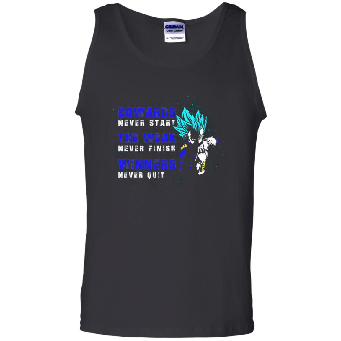 Cowards Never Start The Weak Never Finish Comic T-shirt Black