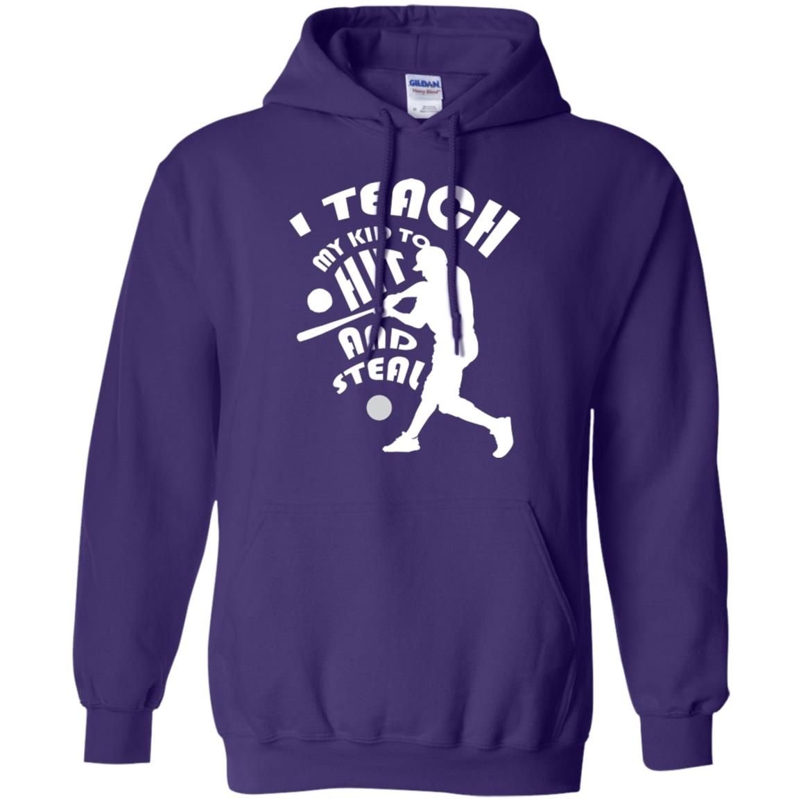 Baseball Lover T-shirt I Teach My Kid To Hit And Steal Purple
