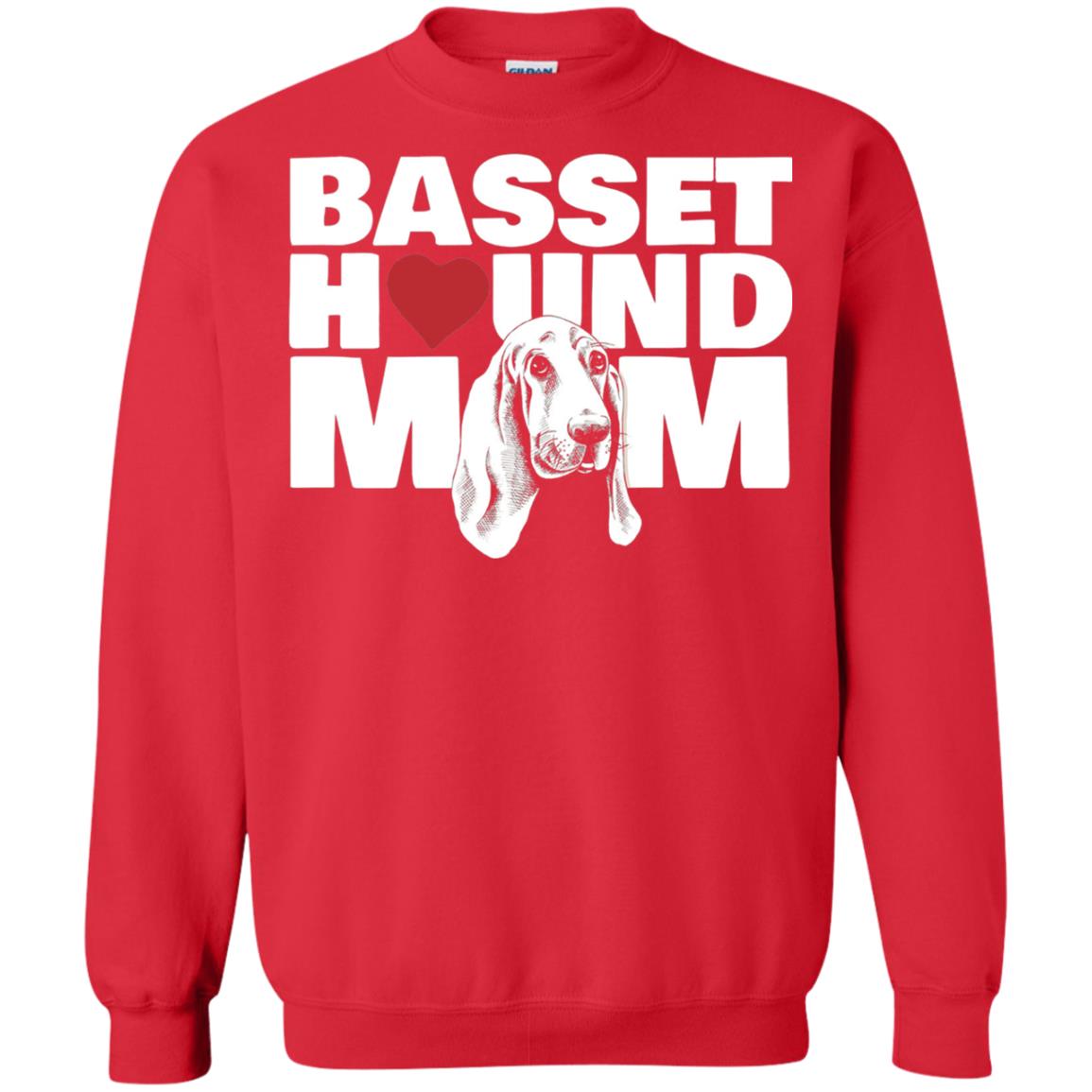 Basset Hound Mom Heart T-shirt Red