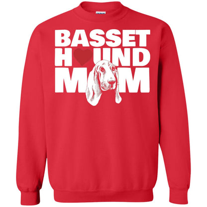 Basset Hound Mom Heart T-shirt Red