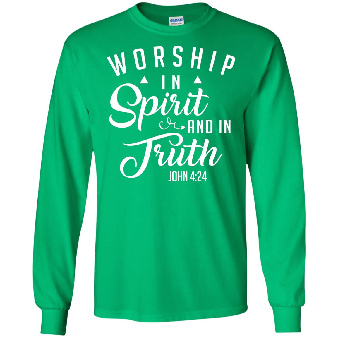 Christian T-shirt Worship In Spirit And In Truth Irish Green