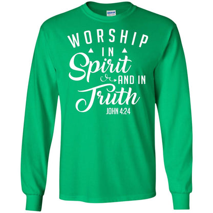 Christian T-shirt Worship In Spirit And In Truth Irish Green