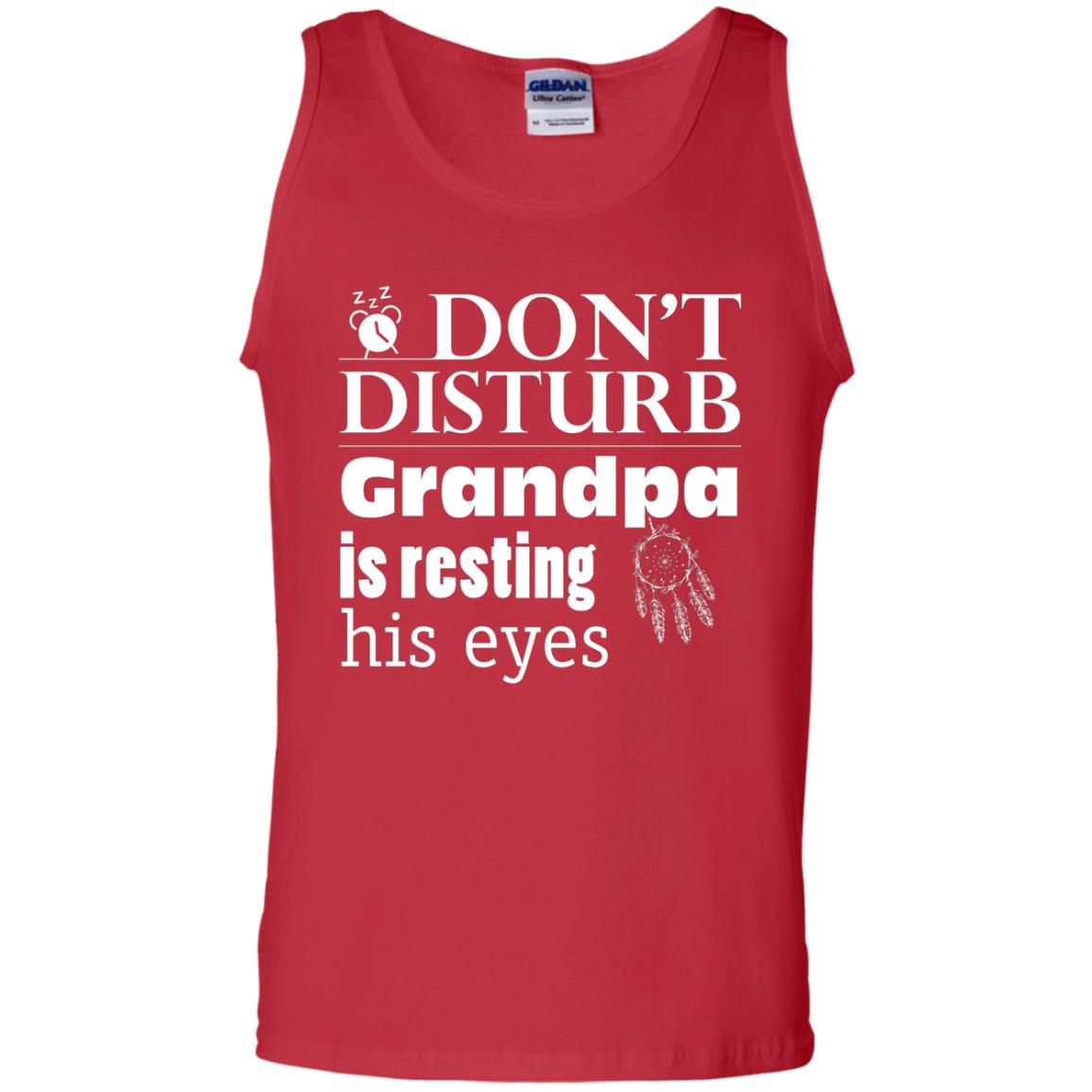 Don't Disturb Grandpa Is Resting His Eyes Funny Granddad Shirt Red