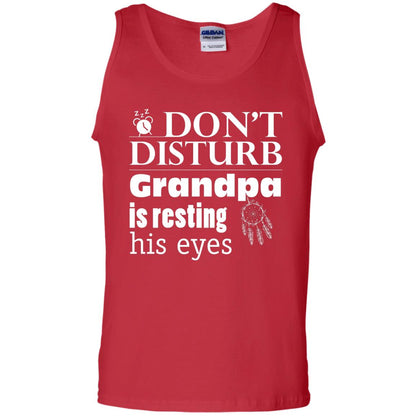 Don't Disturb Grandpa Is Resting His Eyes Funny Granddad Shirt Red