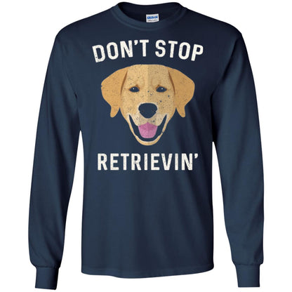 Dog Lovers T-shirt Don_t Stop Retrieving Navy