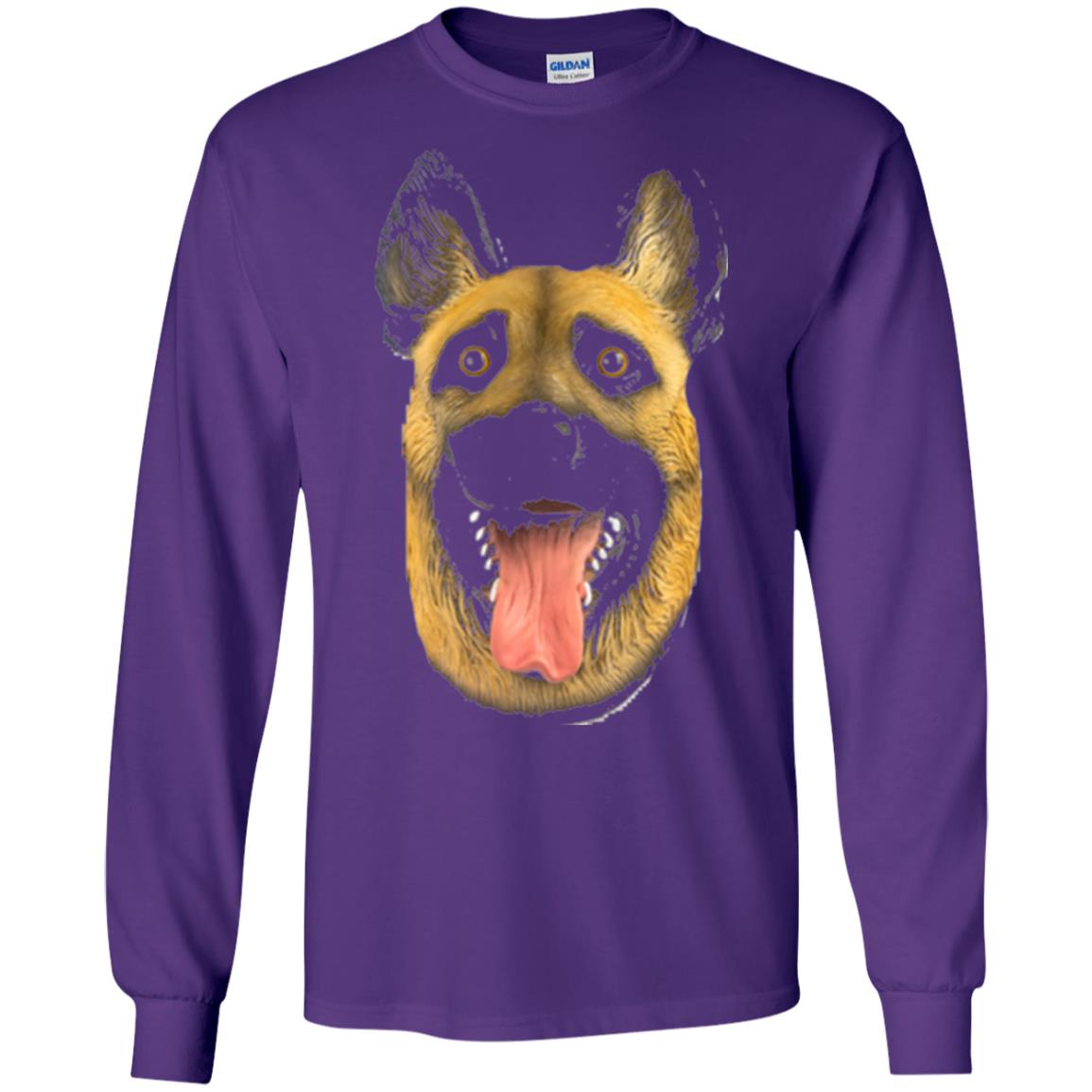 Dog Lover T-shirt Creepy Dog Head T-shirt Purple