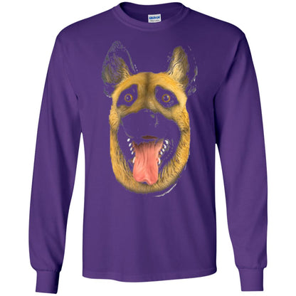 Dog Lover T-shirt Creepy Dog Head T-shirt Purple