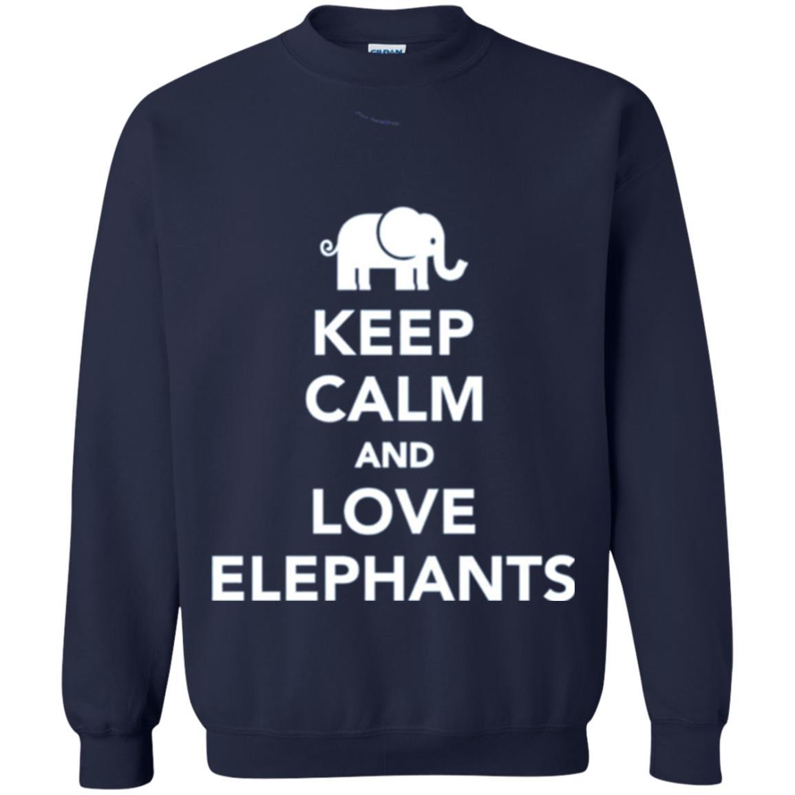 Elephant Lover T-shirt Keep Calm And Love Elephants T-shirt Navy