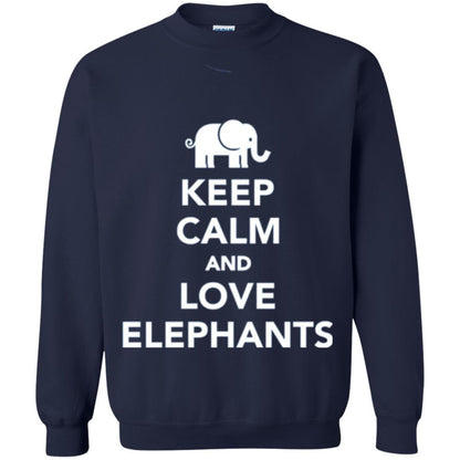 Elephant Lover T-shirt Keep Calm And Love Elephants T-shirt Navy