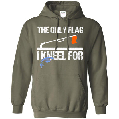 Fishing Lovers T-shirt The Only Flag I Kneel For Military Green