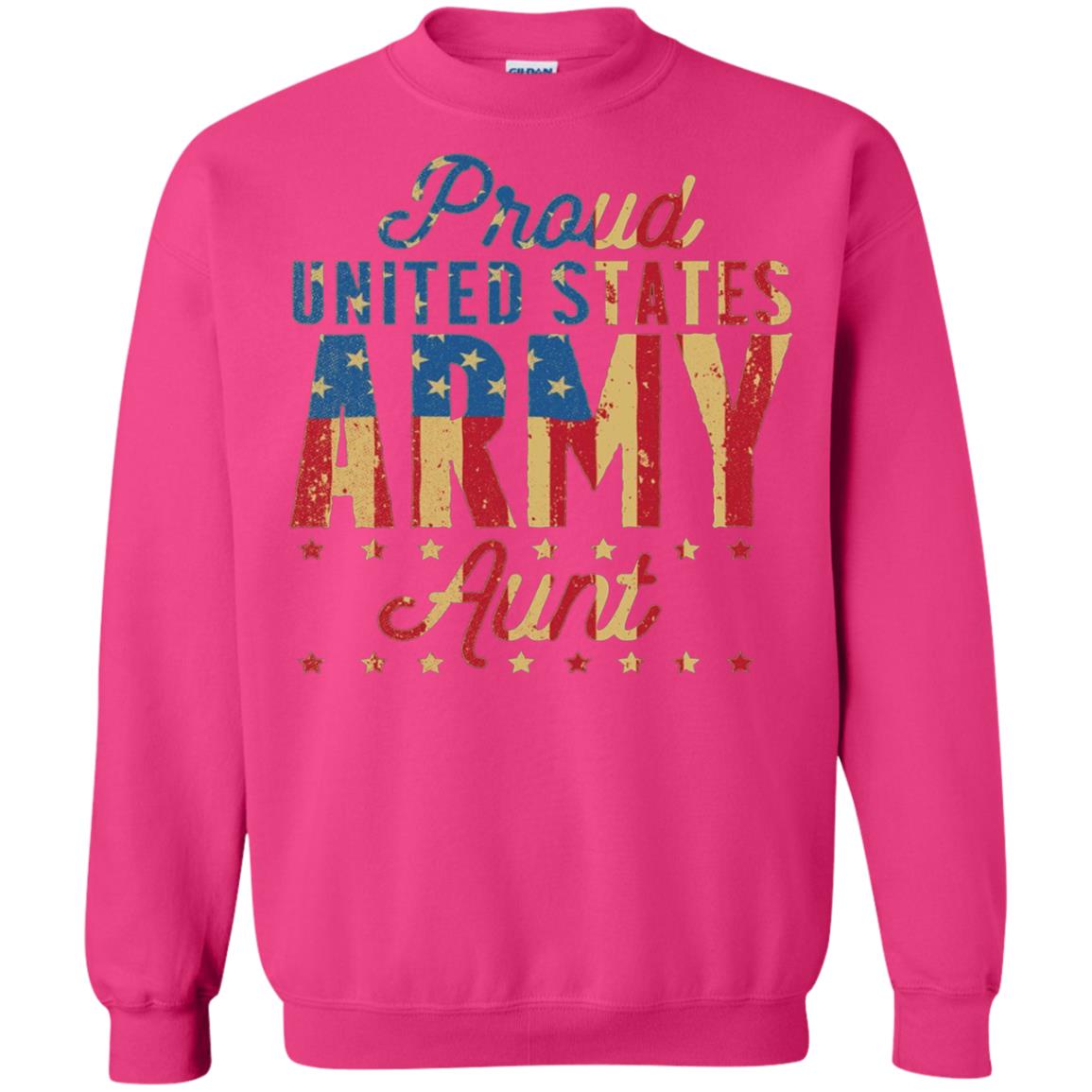 Proud United States Army Aunt Us Shirt Heliconia