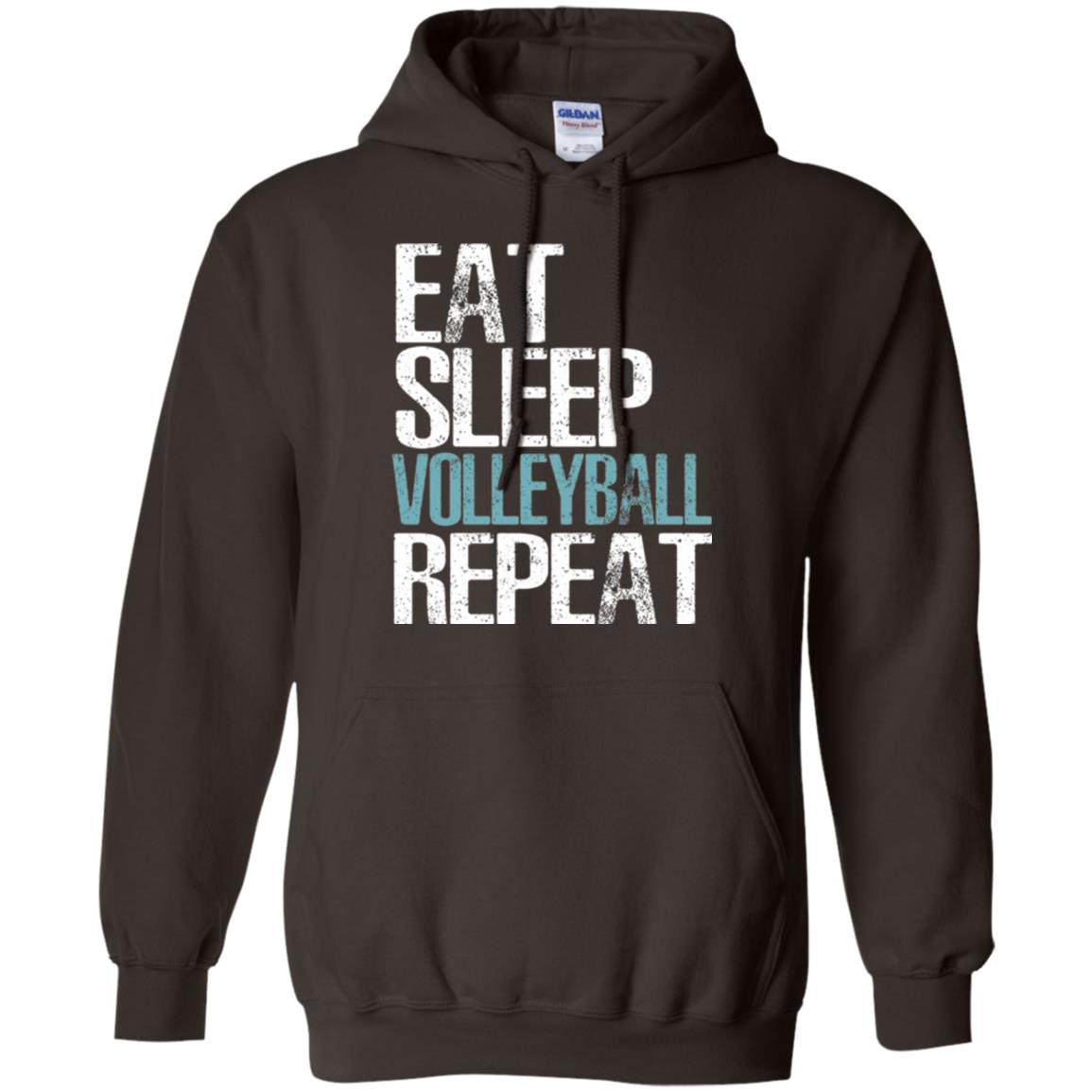 Volleyball T-shirt Eat Sleep Volleyball Repeat Dark Chocolate