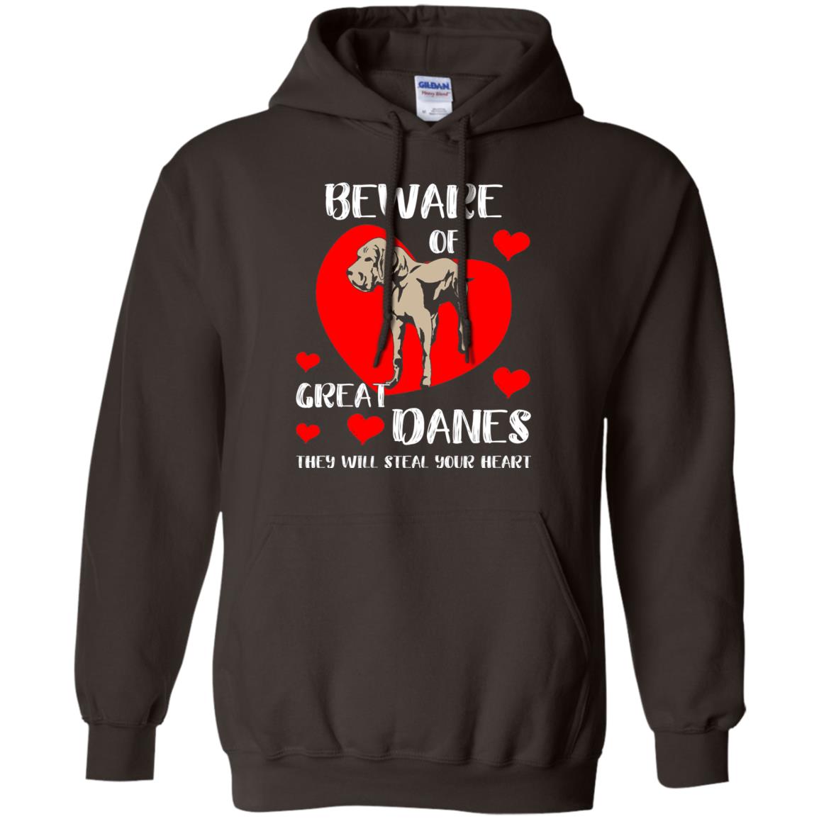 Beware Of Great Danes They Will Steal Your Heart Cute Shirt Dark Chocolate