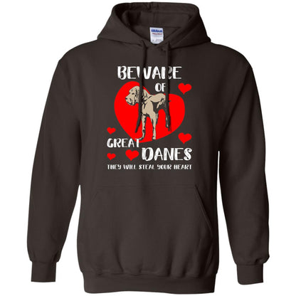 Beware Of Great Danes They Will Steal Your Heart Cute Shirt Dark Chocolate