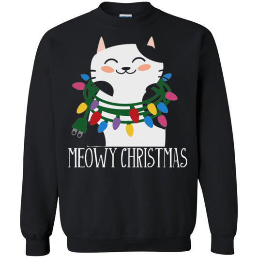 Meowy Christmas Holiday T-shirt Black