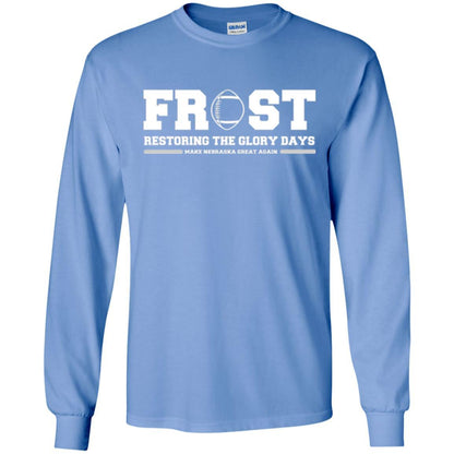 Football T-shirt Scott Frost 2018 Make Nebraska Carolina Blue