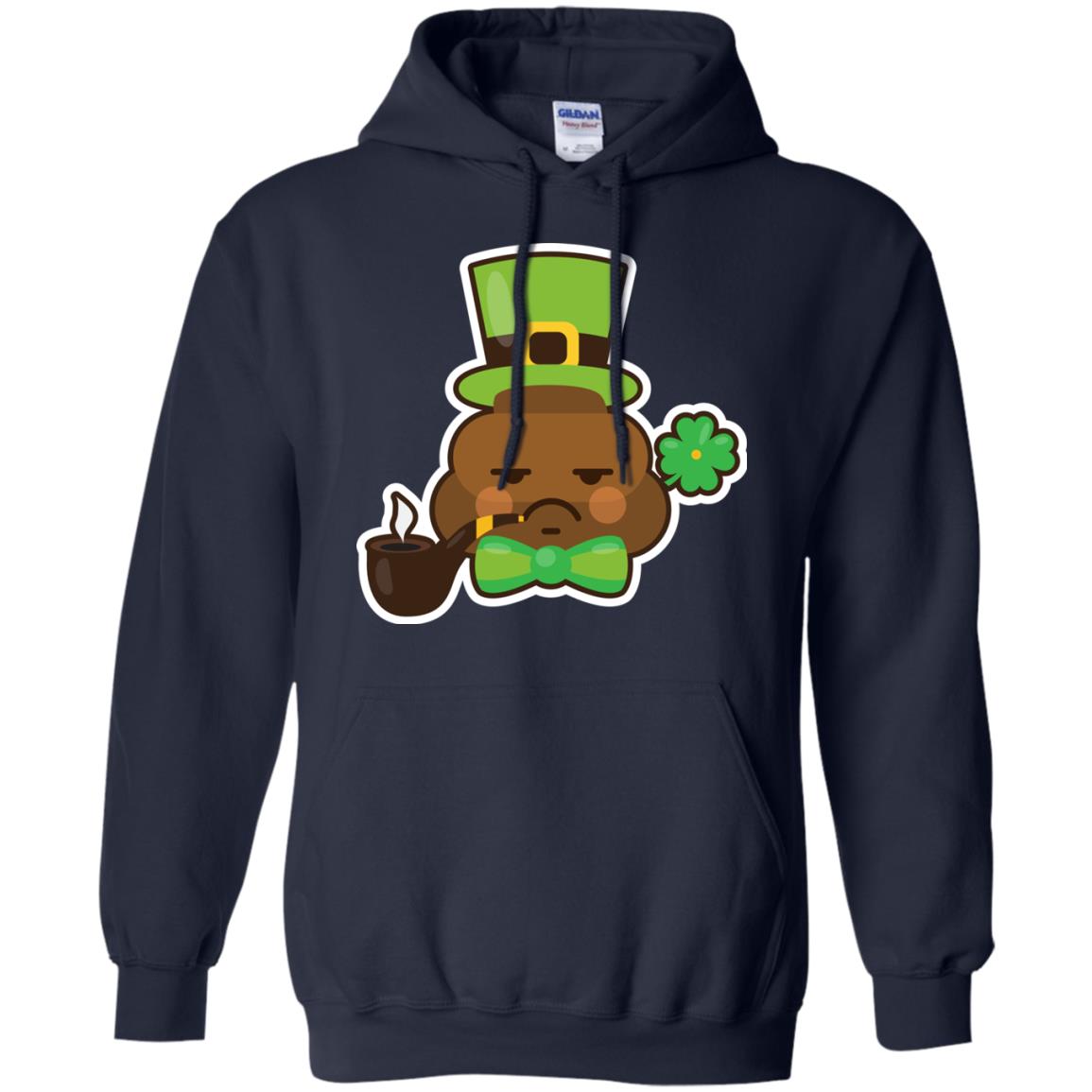 Saint Partick's Day T-shirt Leprechaun Poop Emoji With Patrick Hat Navy