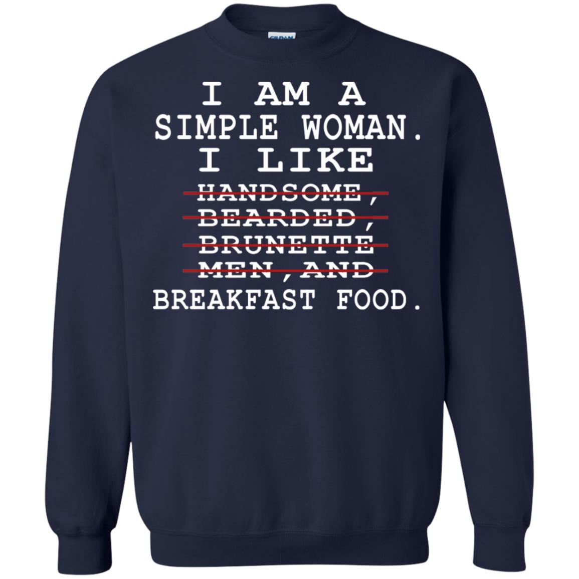 I Am Simple Woman I Like Breakfast Food Shirt Navy