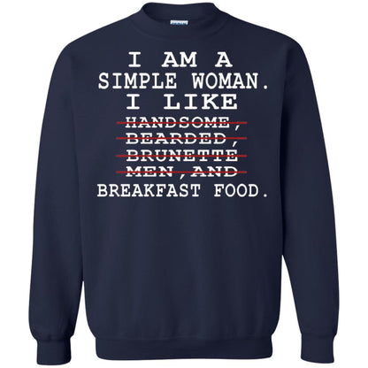 I Am Simple Woman I Like Breakfast Food Shirt Navy