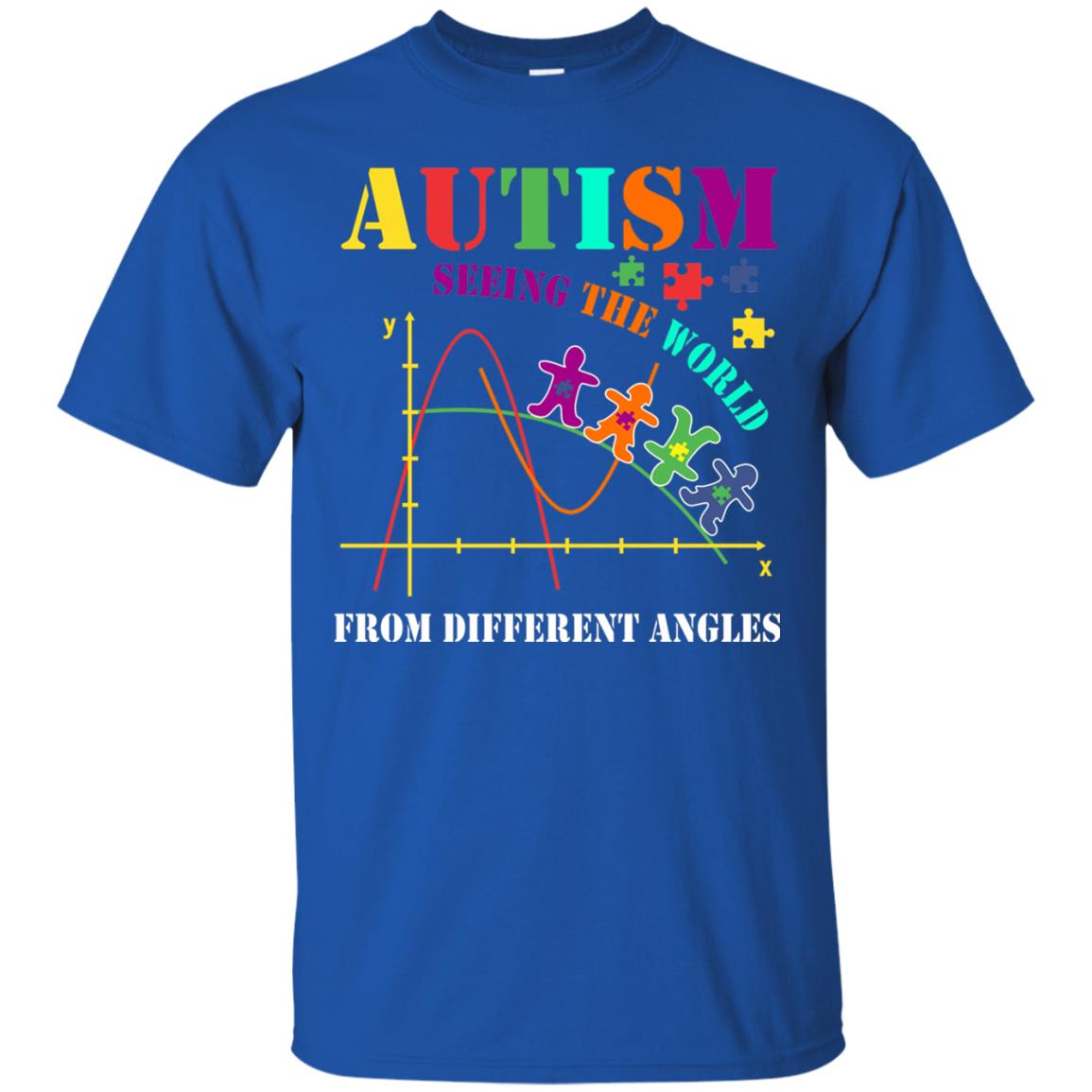 Seeing The World From Different Angles Autism Awareness T-shirt Royal