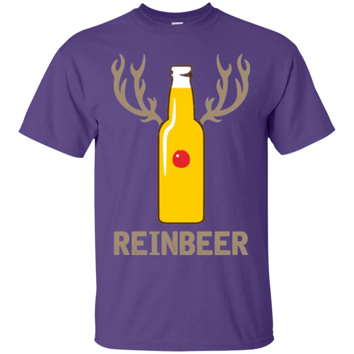 Christmas T-shirt Reinbeer Bottle Drinking Purple