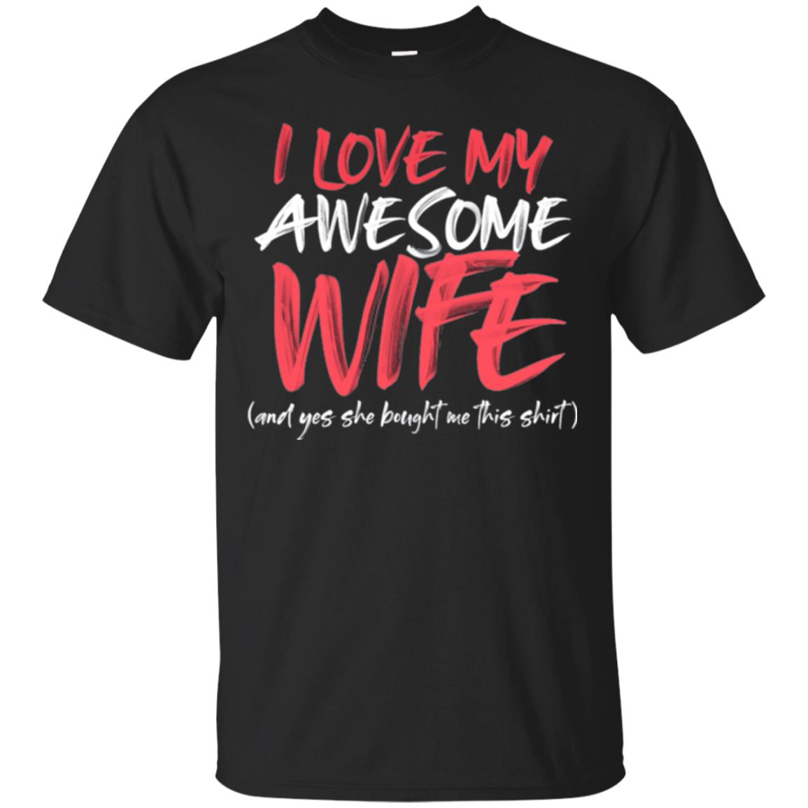 I Love My Awesome Wife Husband T-shirt Black