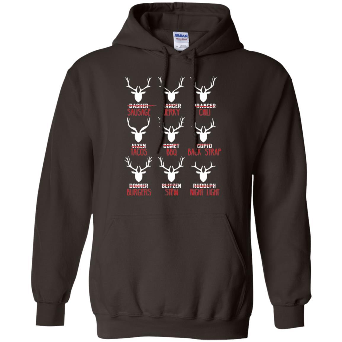 Christmas T-shirt Hunters All Of Santa's Reindeer Dark Chocolate