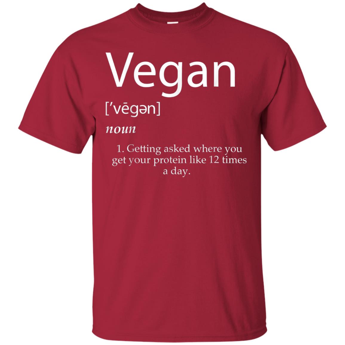 Vegan Definition Shirt Funny Veganism Protein Cookbook Cardinal