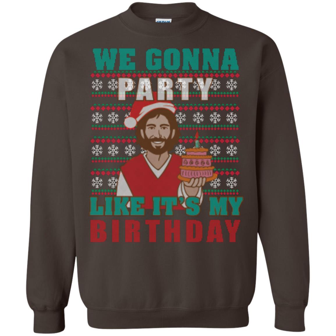 Brithday T-shirt We Gonna Party Like It's My Birthday Dark Chocolate