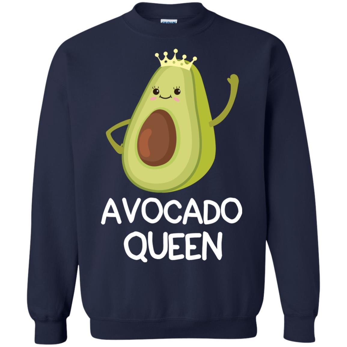 Avocado Queen Vegetarian Shirt For Girls Navy