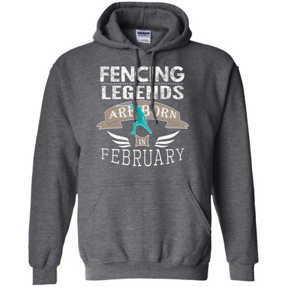 Fencing Legends Are Born In February Fencing Lover T-shirt Dark Heather